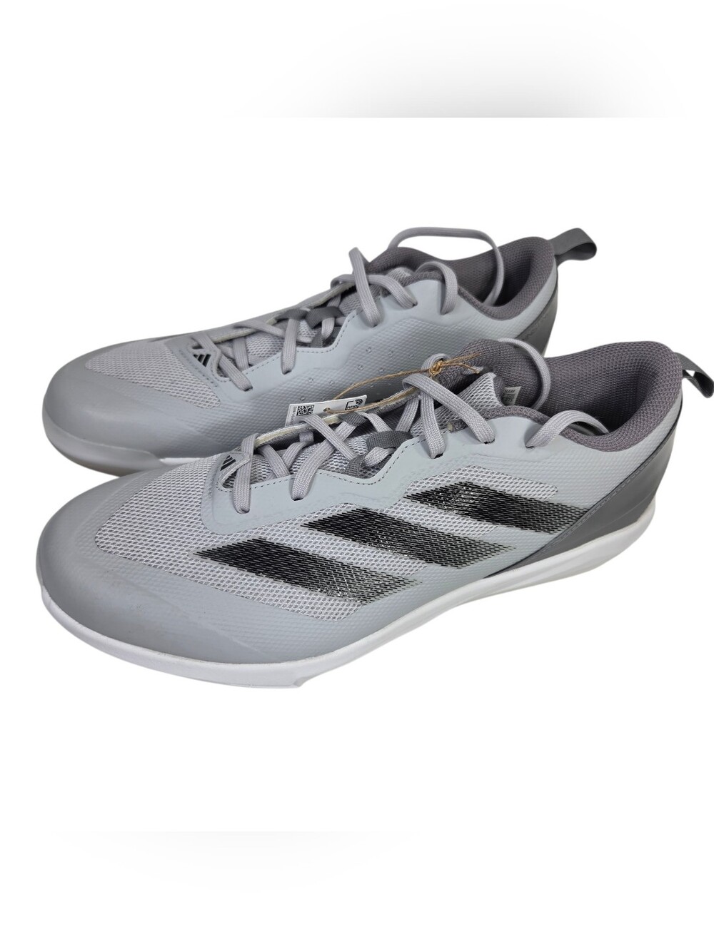 adidas Light Gray and Black Mesh Running Shoes